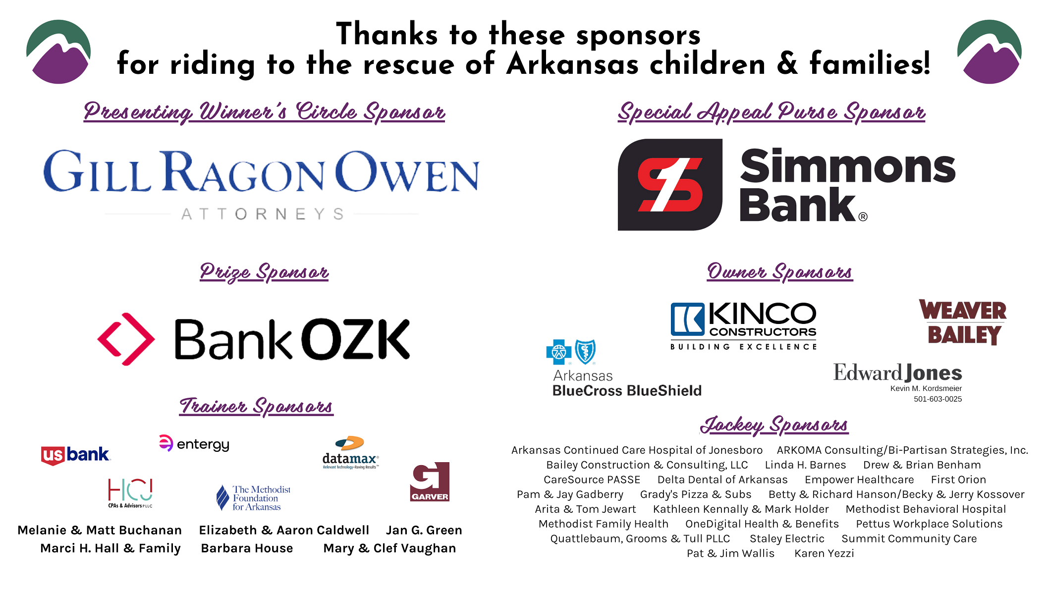 Thank you to all our sponsors!!